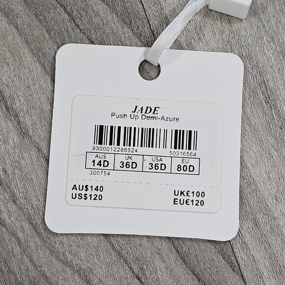 NWT Honey Birdette Jade Azure Teal Push Up Demi Bra Size 36D - Picture 4 of 7